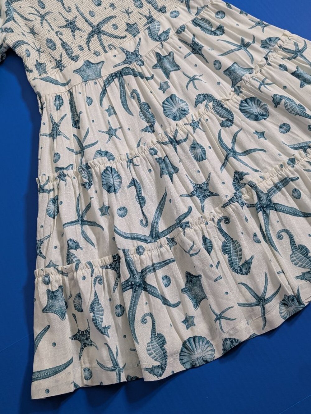 Agua Bendita x Target Deep Sea Print Puff Sleeve Mini Dress Size M - Picture 9 of 10